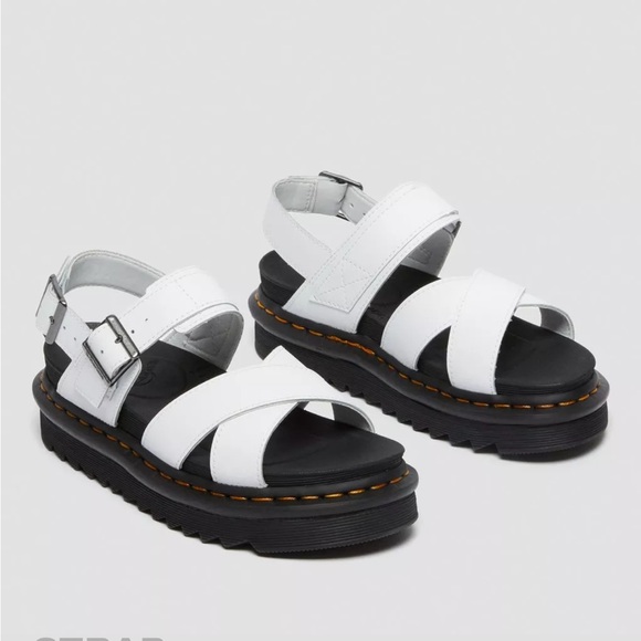 Dr Martens VOSS II WOMEN'S LEATHER STRAP SANDALS Doc Martens White Chunky - Picture 4 of 10